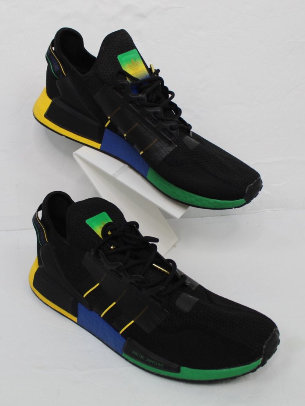 Adidas NMD R1 V2 Rio De Janeiro Black Textile Mens Lace Up Trainers FY1255 Sz 14